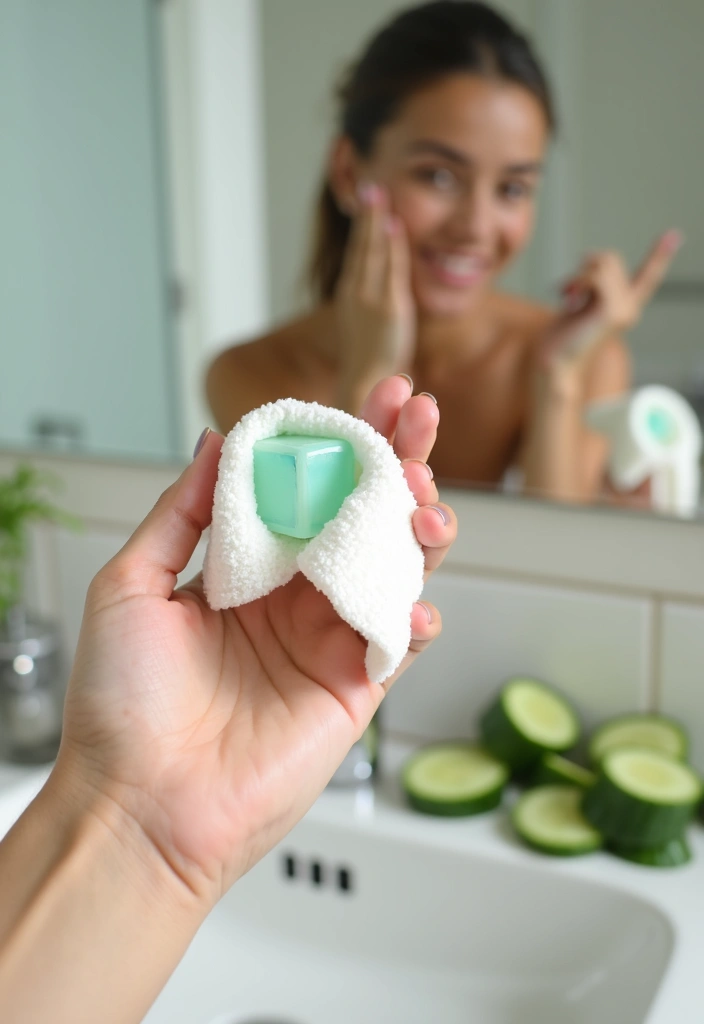 10 Skincare Routine Secrets for Glowing Skin You Won't Believe Exist! - 3. Ice Cubes for Instant Tightening