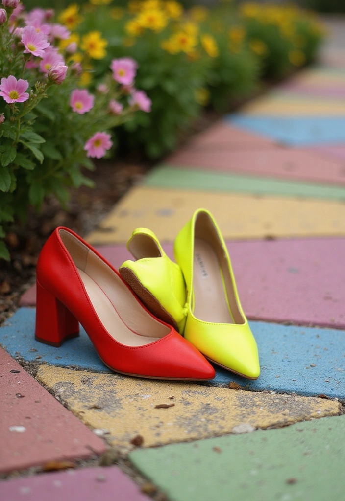 10 Stunning Spring Outfits That'll Make You the Center of Attention! - 10. Brightly Colored Footwear