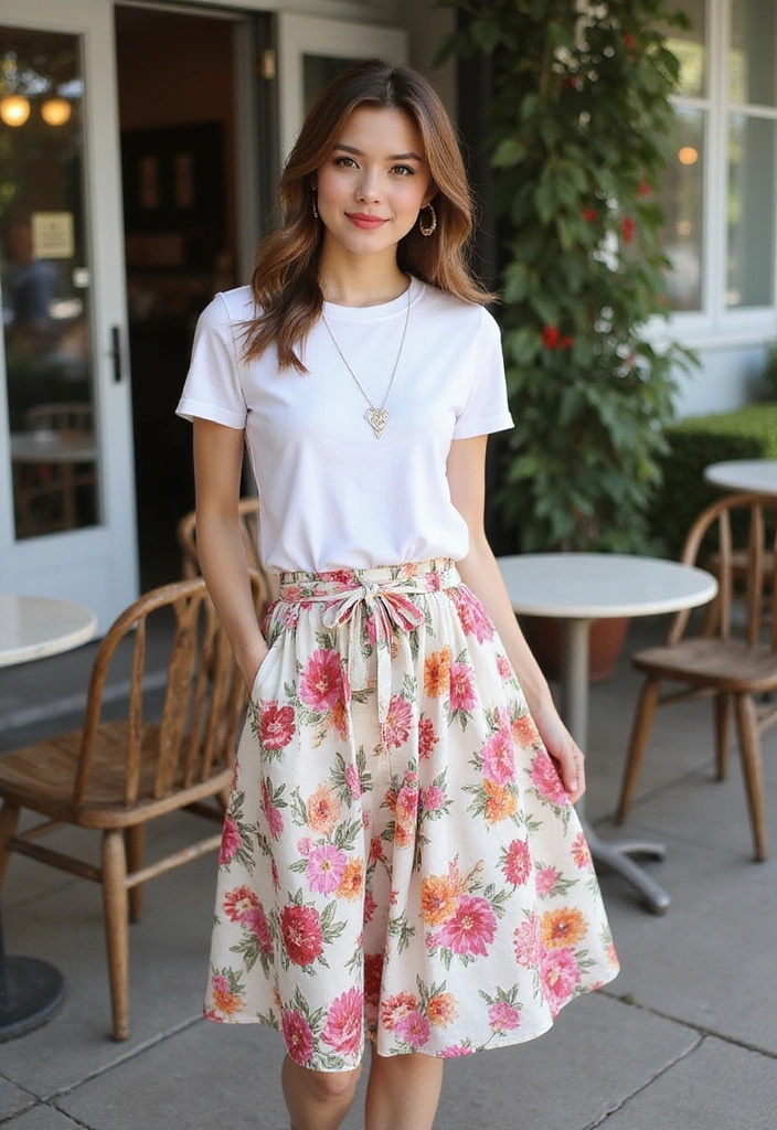 10 Stunning Spring Outfits That'll Make You the Center of Attention! - 5. Trendy Midi Skirts