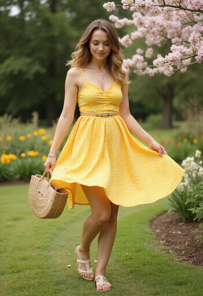 10 Stunning Spring Outfits That'll Make You the Center of Attention! - 7. Vibrant Sun Dresses