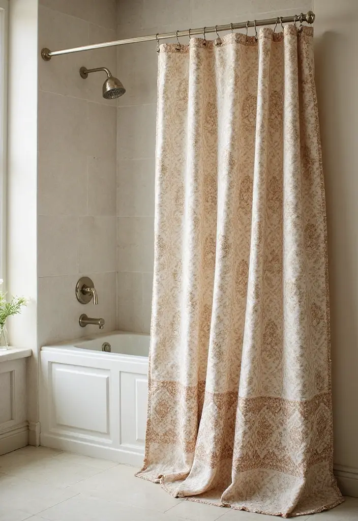 15 Luxurious Bathroom Decor Ideas That Will Make You Feel Like You're in a 5-Star Spa! - 15. Luxurious Shower Curtains