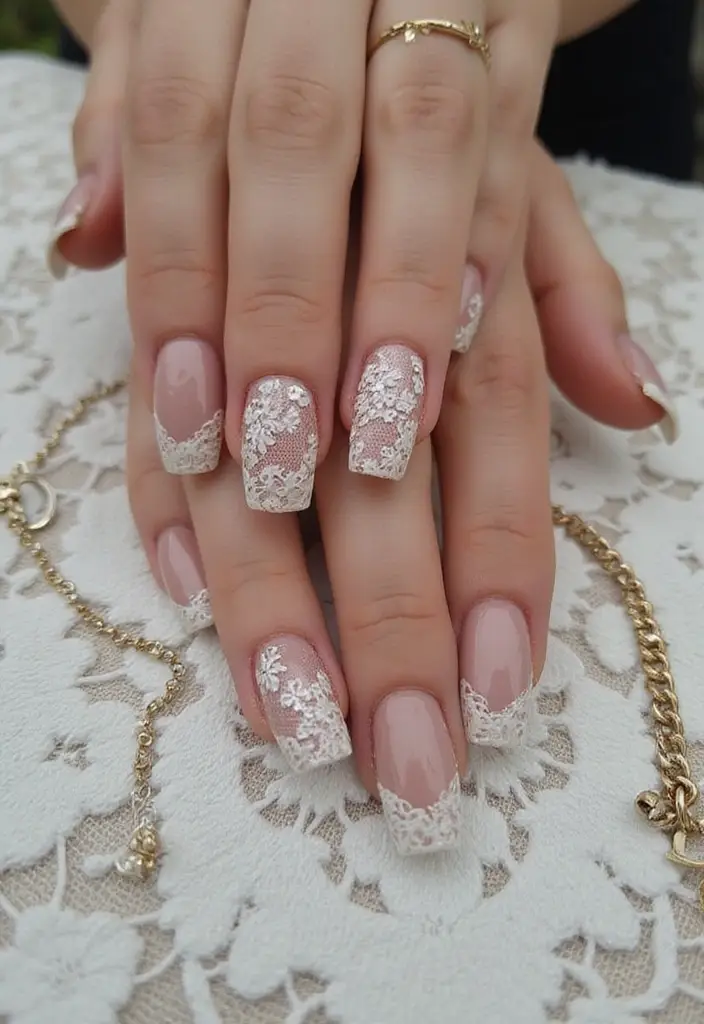 20 Stunning Floral Spring Nail Designs That Will Bloom Your Creativity! - 14. Floral Lace