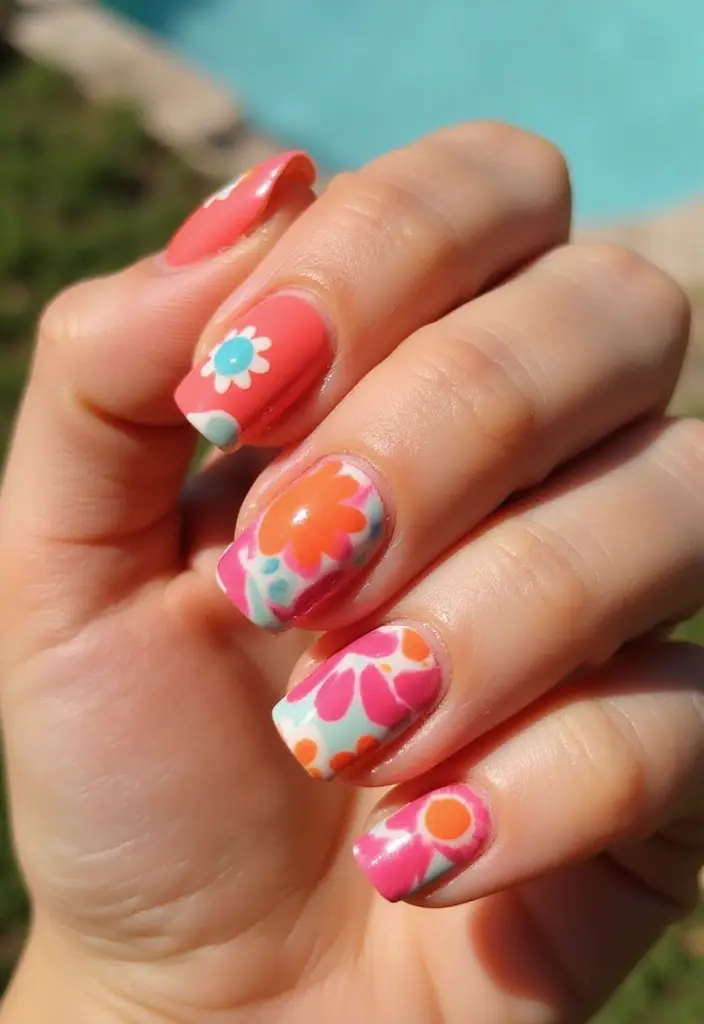 20 Stunning Floral Spring Nail Designs That Will Bloom Your Creativity! - 2. Bold Blooms