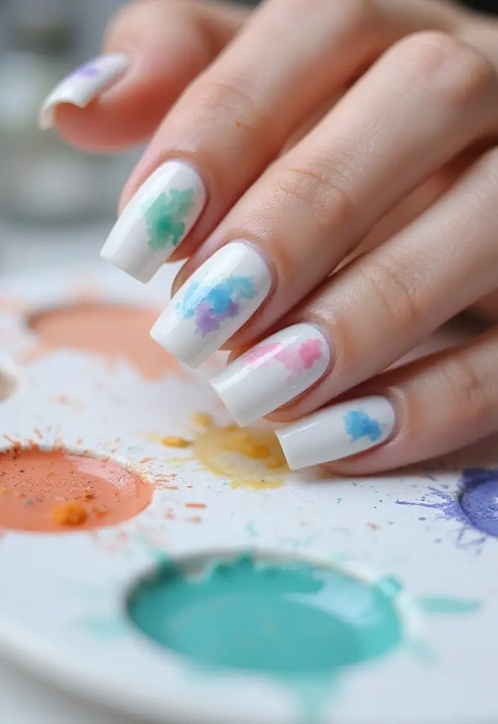 20 Stunning Floral Spring Nail Designs That Will Bloom Your Creativity! - 3. Watercolor Wonder