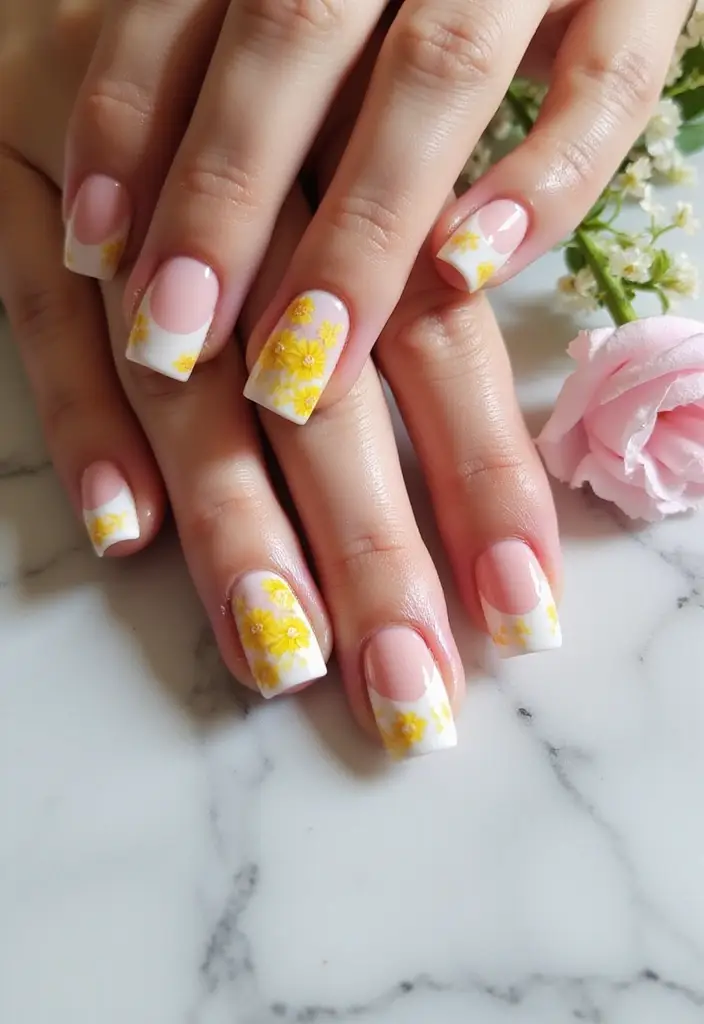 20 Stunning Floral Spring Nail Designs That Will Bloom Your Creativity! - 4. Floral French Tips