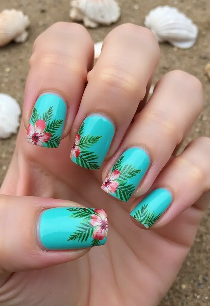 20 Stunning Floral Spring Nail Designs That Will Bloom Your Creativity! - 7. Tropical Vibes